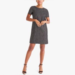 J. Crew Dress 8 Black Gold Heart Print Shift K3600